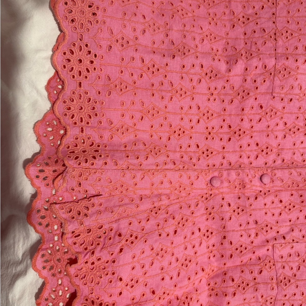 Pink Eyelet Button-Up Dress - Picture 8 of 11
